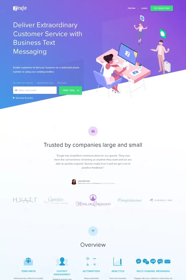 Business Text SMS Messaging Software - Zingle - Landing design inspiration