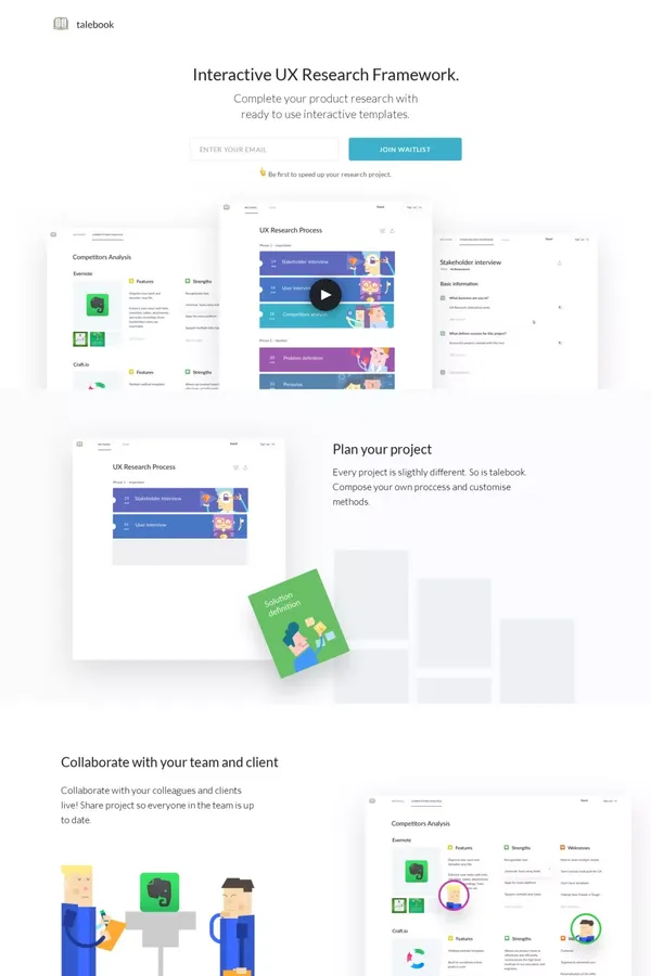 talebook - Landing design inspiration
