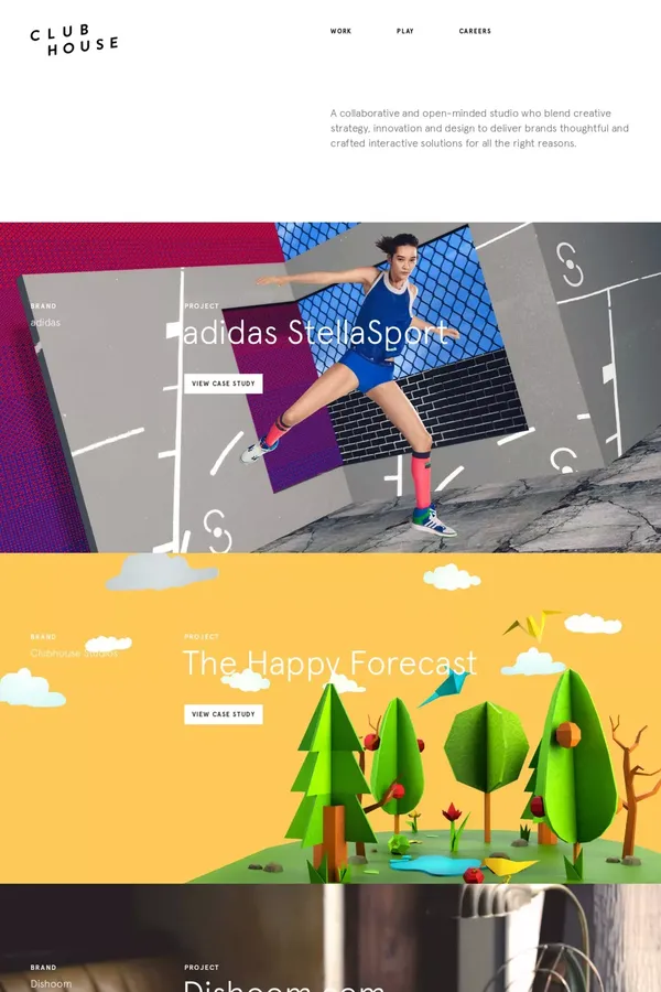 Clubhouse Studios - Portfolio design inspiration