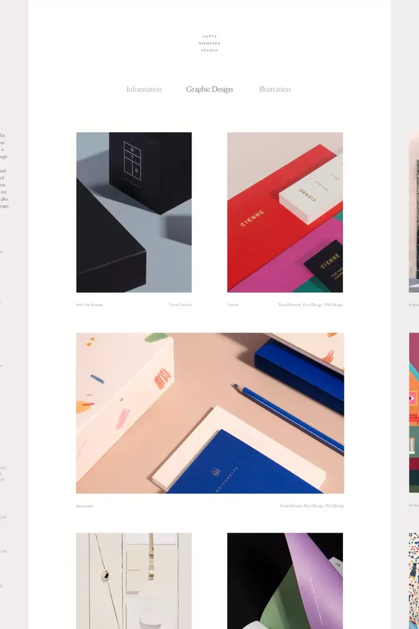 Lotta Nieminen - Portfolio design inspiration