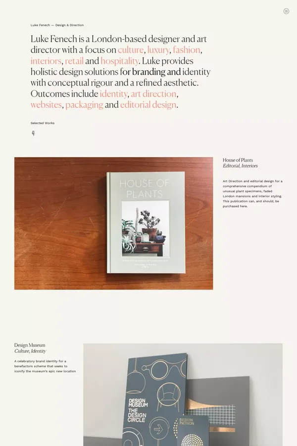 Luke Fenech - Portfolio design inspiration
