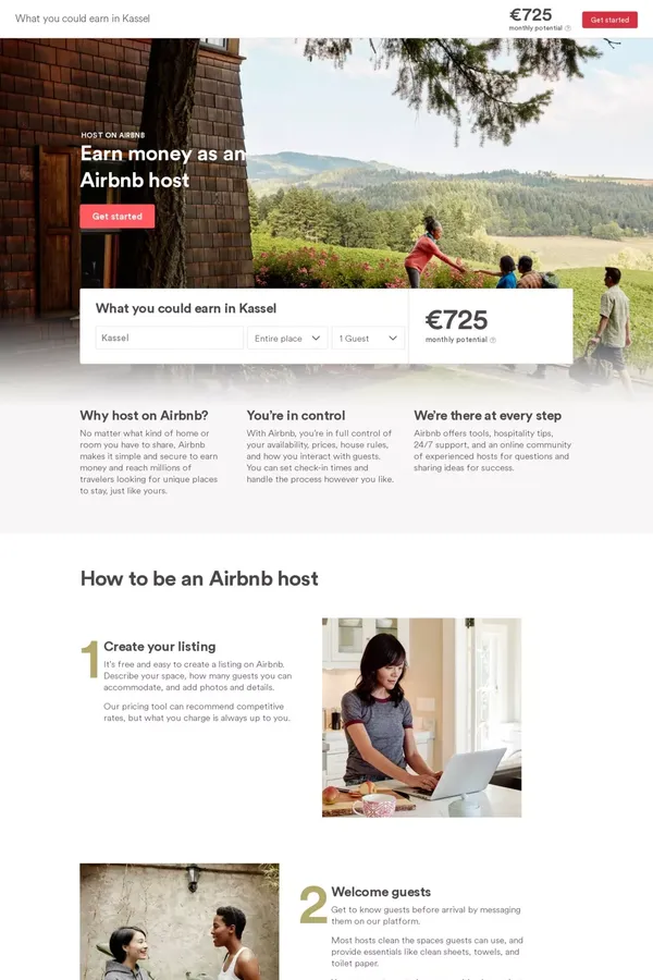 Rent Out Your Room, House or Apartment on Airbnb (2017) - Landing design inspiration