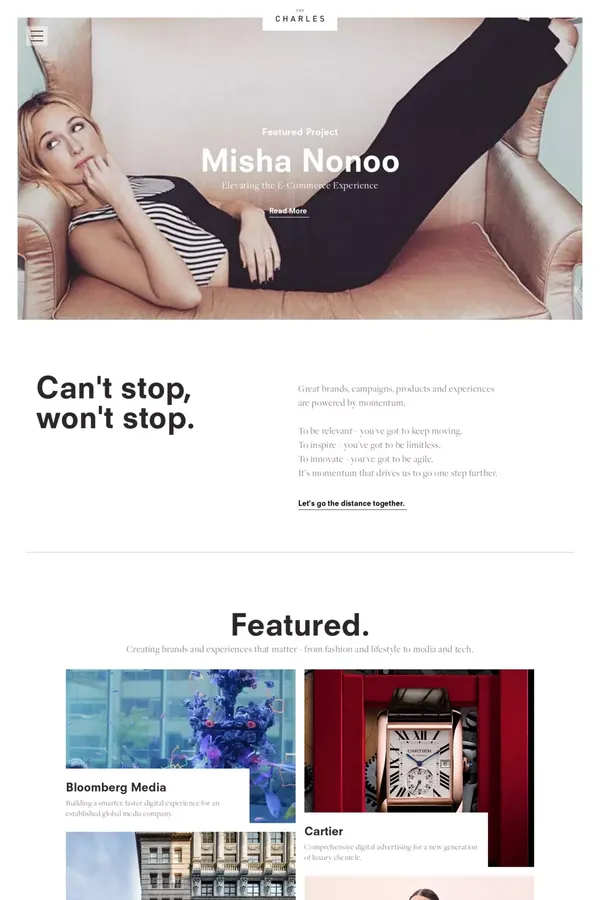 The Charles NYC - A Digital Agency in SoHo, NYC - Portfolio design inspiration