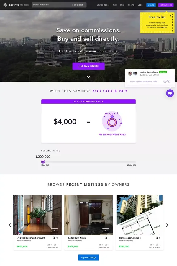 Stacked Homes | Buy & Sell homes in Singapore Directly | HDB, - website design inspiration