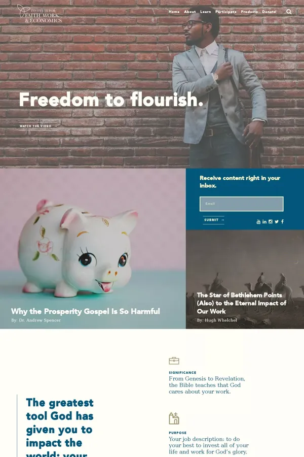 Institute for Faith, Work & Economics - Other design inspiration