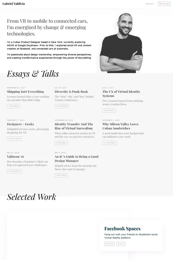 Gabriel Valdivia - Portfolio design inspiration