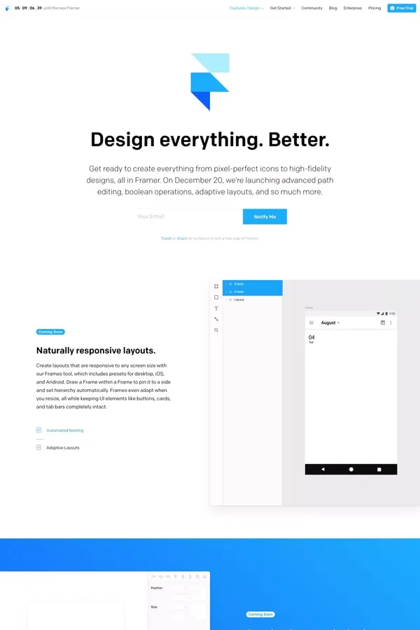 Framer - Design Everything. Better. - Landing design inspiration