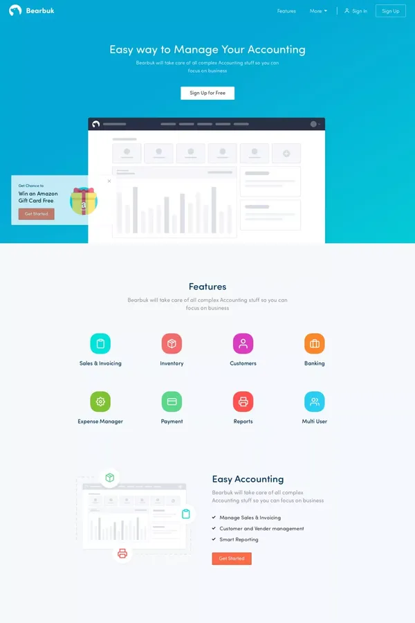 Best Online Accounting Software in India - Bearbuk - Landing design inspiration