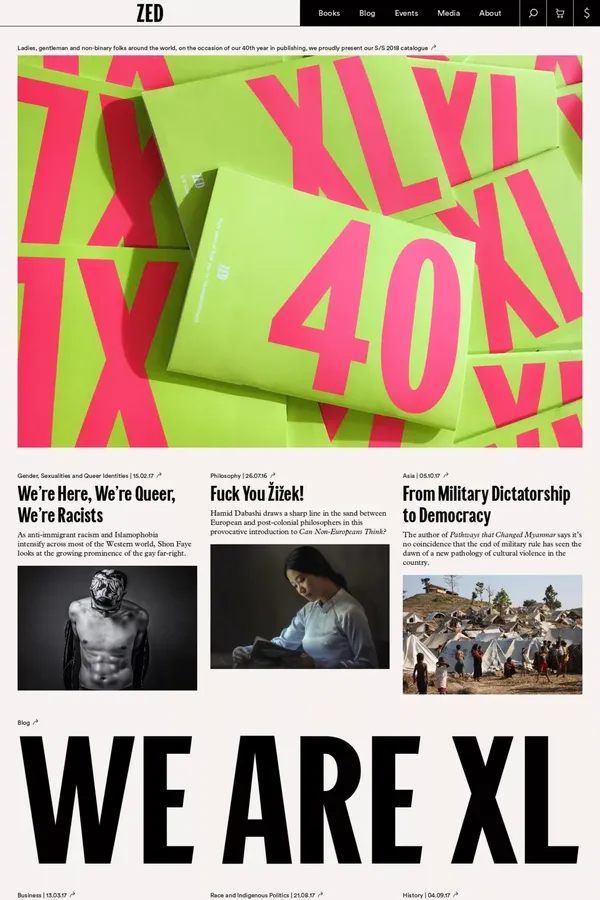 Home - ZED Books - Blog design inspiration