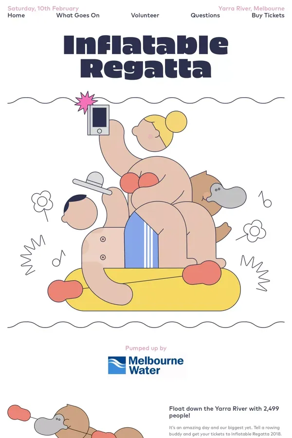 Inflatable Regatta - We float boats on rivers - Landing design inspiration
