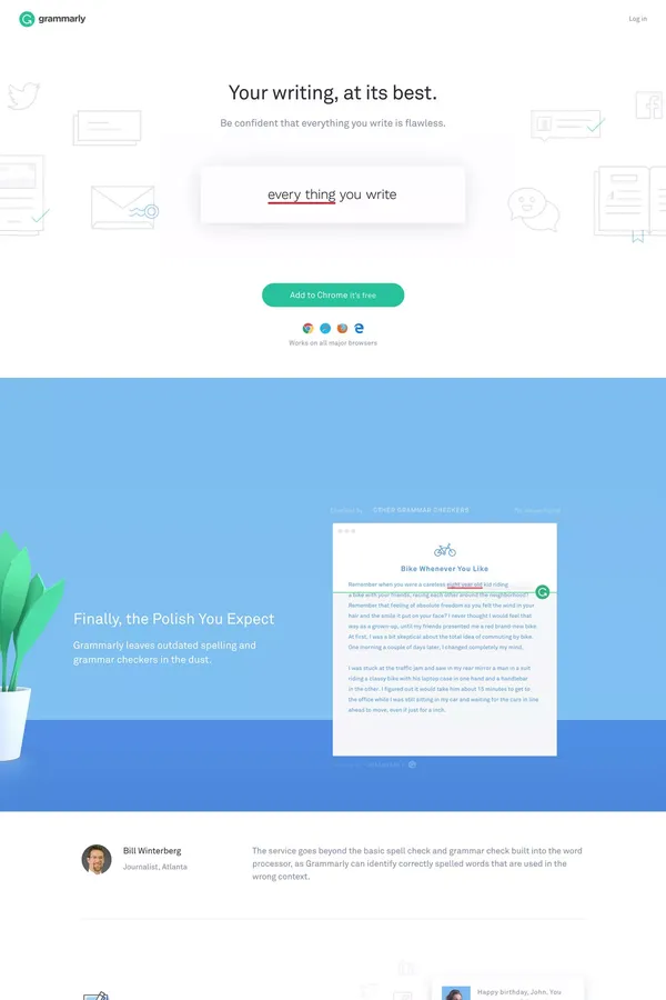 Free Grammar Checker | Grammarly - Landing design inspiration