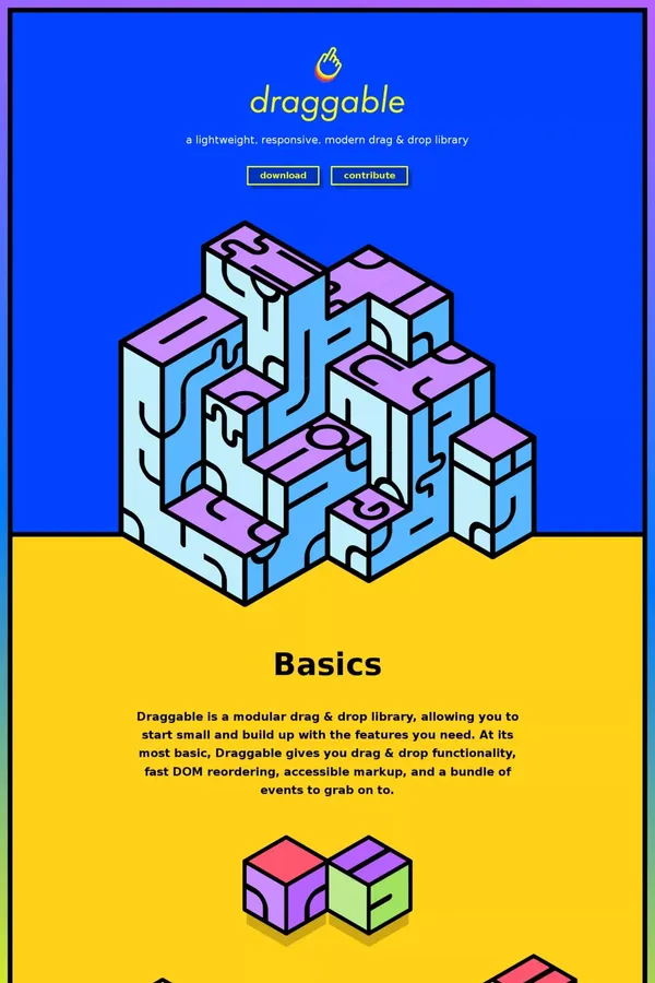 Draggable JS – JavaScript drag and drop library - Landing design inspiration