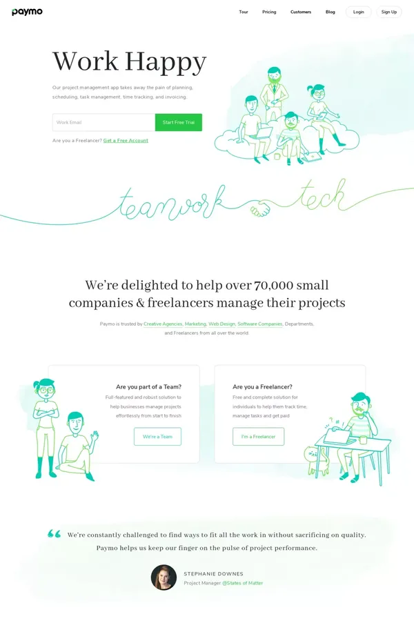 Paymo -		Moving Projects Forward	 - Landing design inspiration