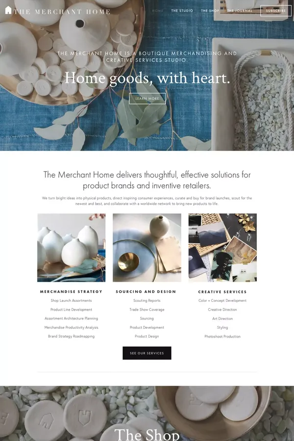 The Merchant Home - Portfolio design inspiration