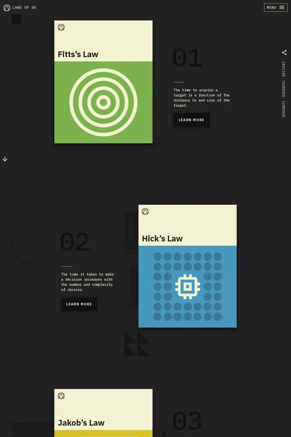Home | Laws of UX - Landing design inspiration