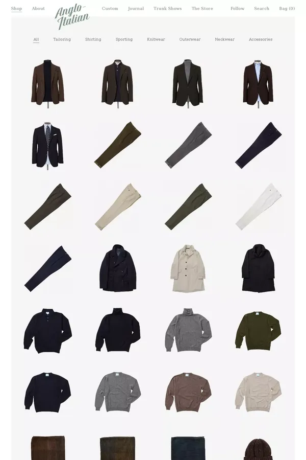 Anglo-Italian - Ecommerce design inspiration