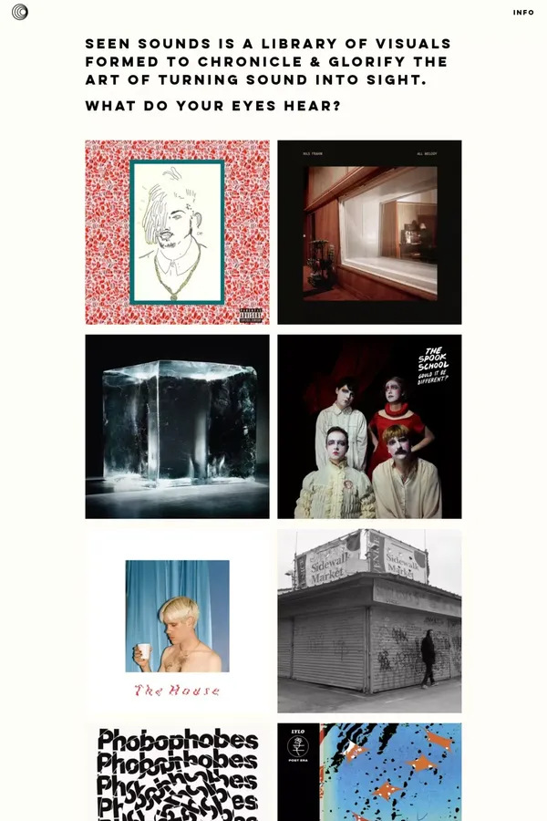 Seen Sounds - website design inspiration