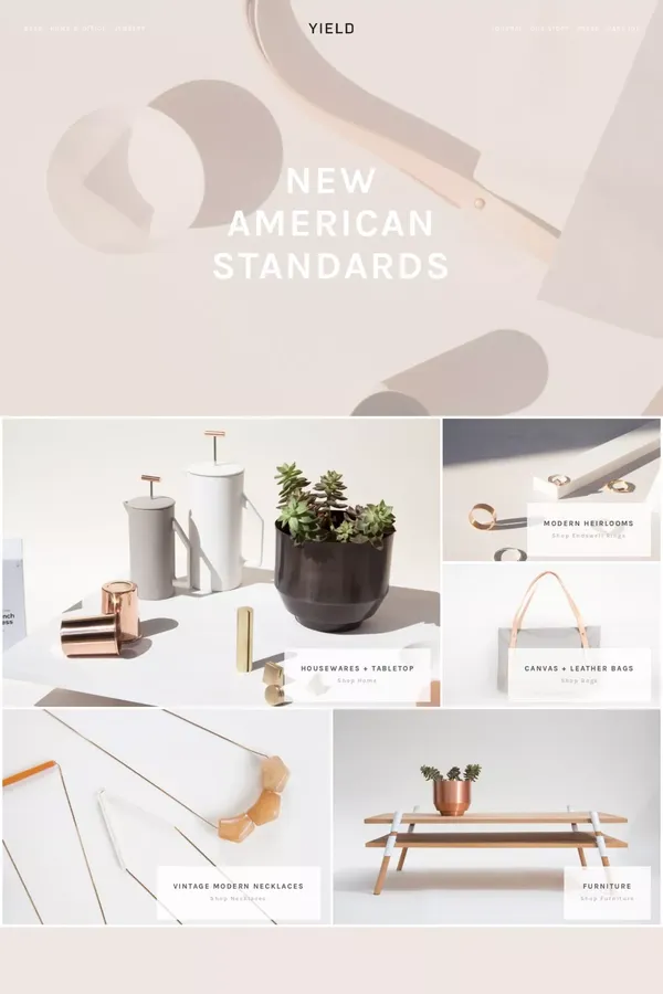 Yield - Ecommerce design inspiration