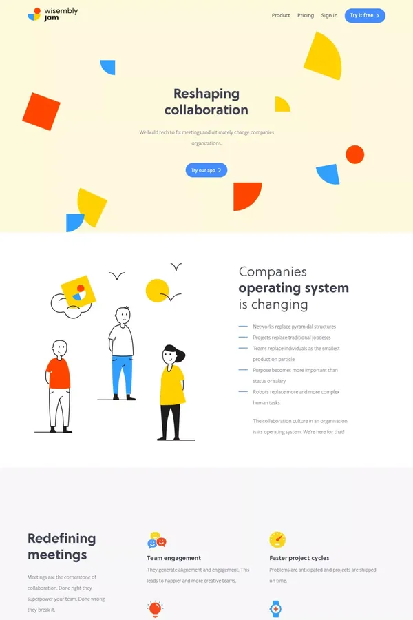 Jam - Landing design inspiration