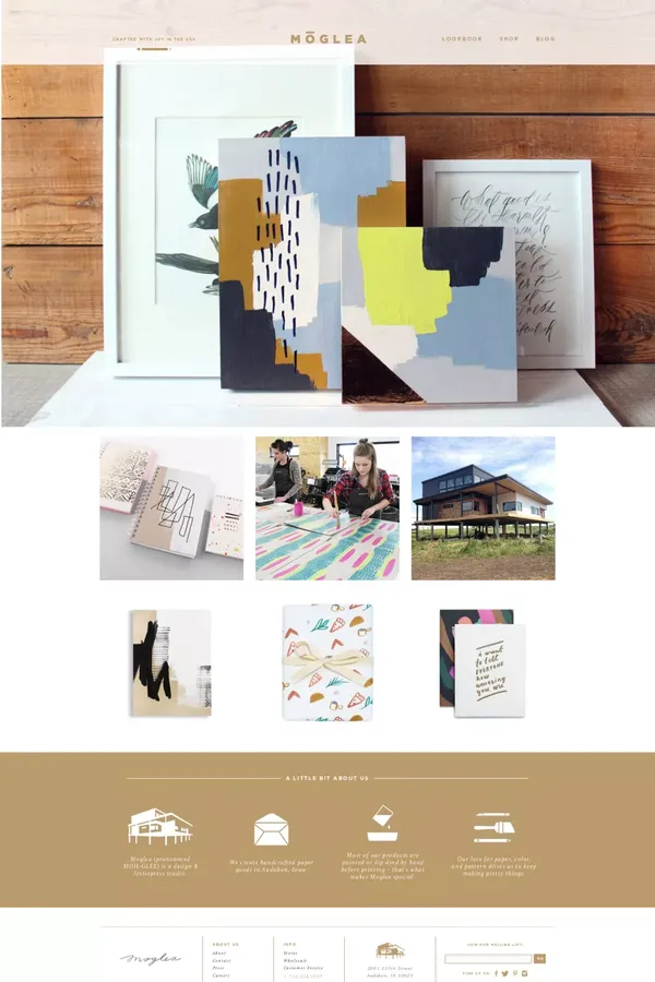 Moglea | A design & letterpress studio - Landing design inspiration