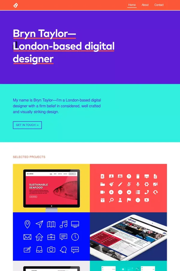 Bryn Taylor - Portfolio design inspiration