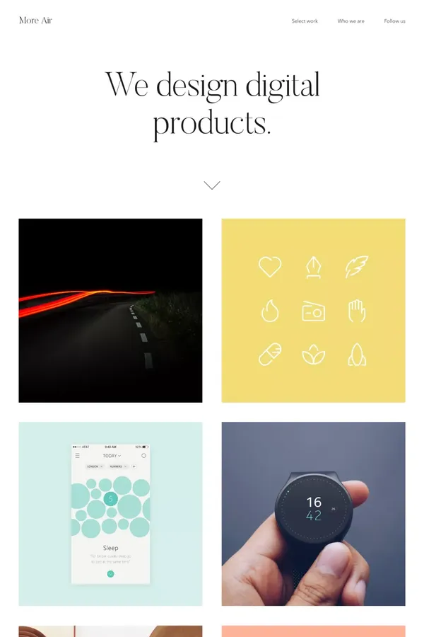 More Air | Digital product design studio - Portfolio design inspiration