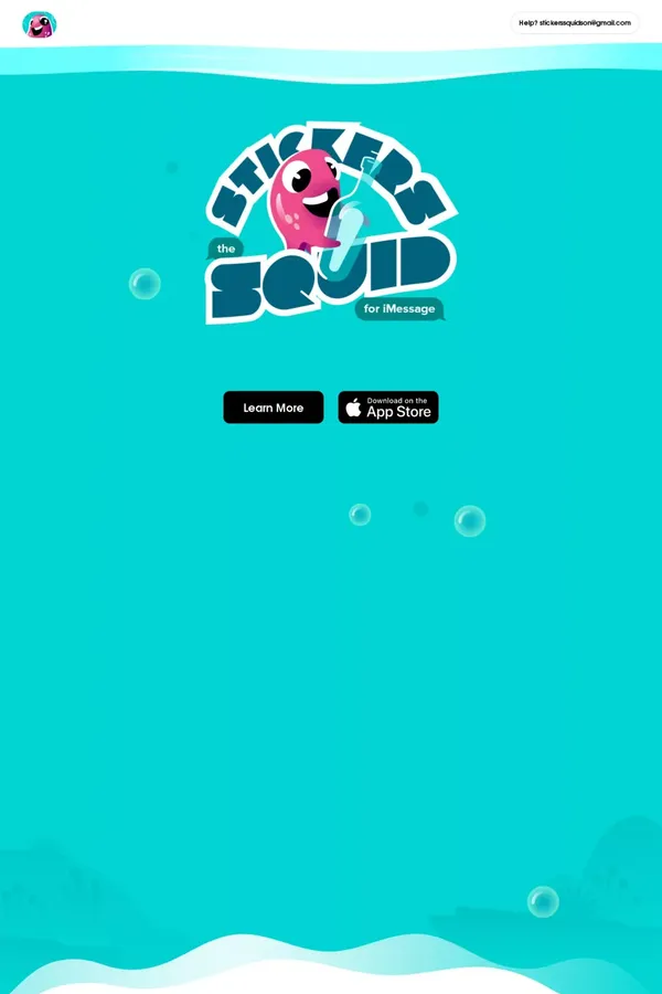 Stickers the Animated Squid for iMessage - website design inspiration
