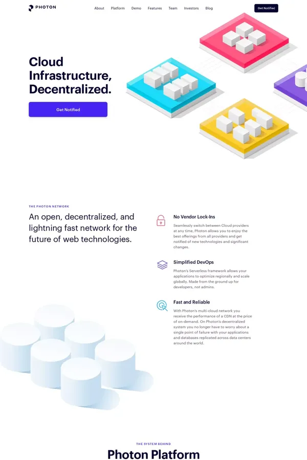 Photon Network - Landing design inspiration