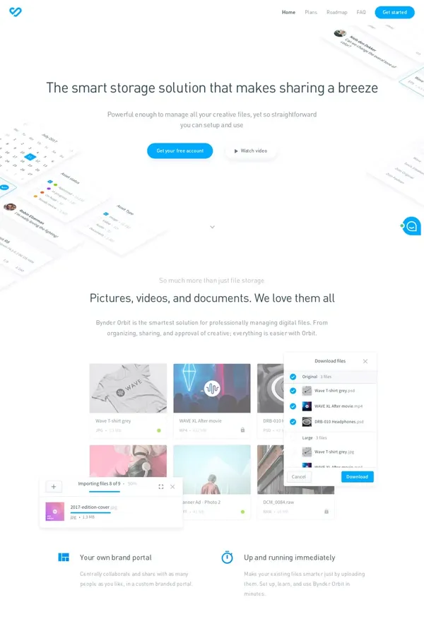 The smart solution for creative file management is here - Landing design inspiration