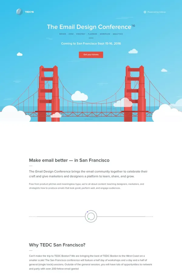 The Email Design Conference 2016 | Litmus.com - Landing design inspiration