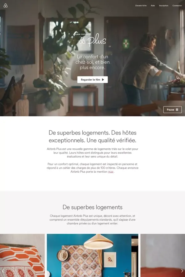 Voici Airbnb Plus - Landing design inspiration