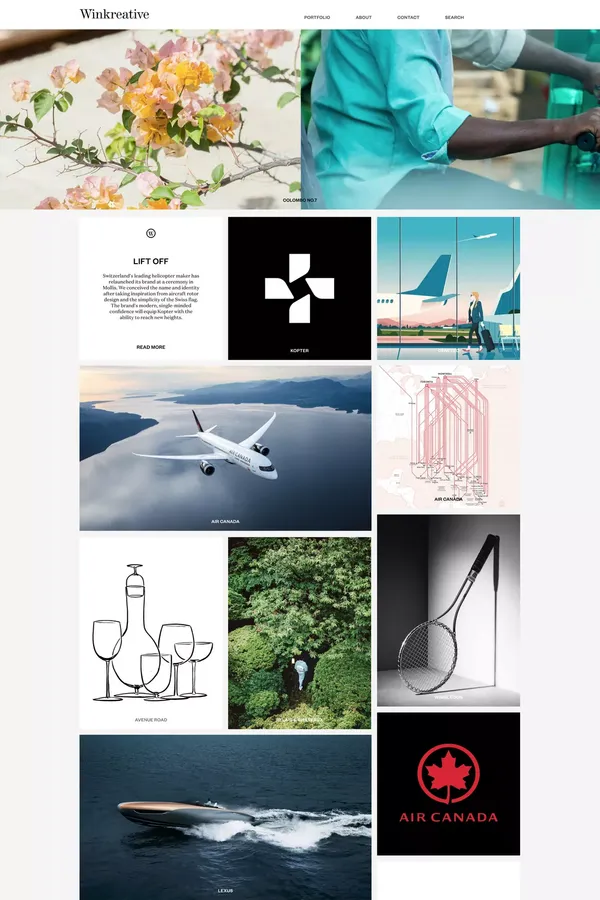 Winkreative - Portfolio design inspiration