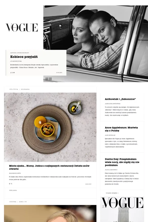Magazyn Vogue Polska - Blog design inspiration