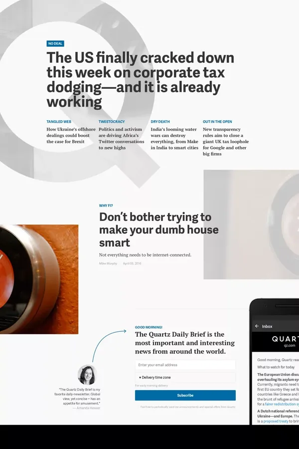 Quartz - Blog design inspiration