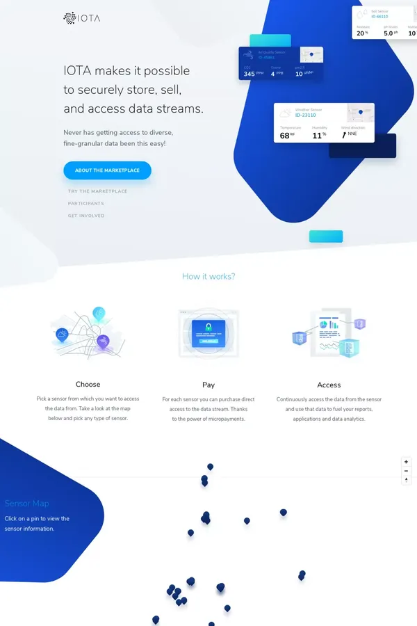 IOTA Data Market - Landing design inspiration