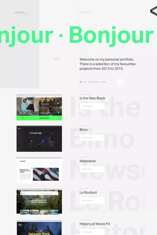 Nerval / Pierre Georges, interaction designer. - Portfolio design inspiration