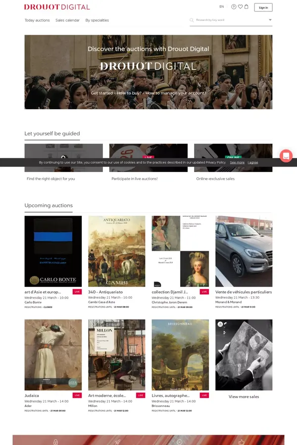 Bienvenue  sur Drouot Digital ! - website design inspiration