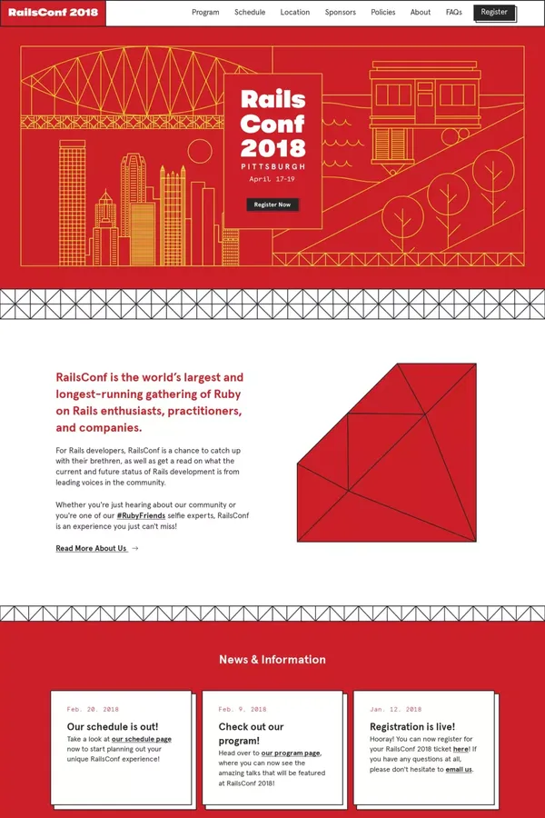 RailsConf 2018 - Landing design inspiration