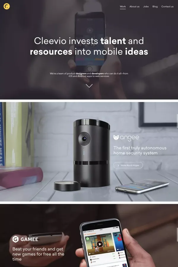 CLEEVIO - Portfolio design inspiration