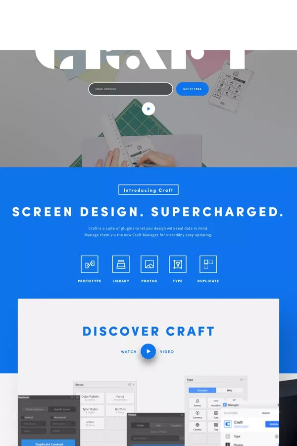 Craft by InVision LABS - Landing design inspiration