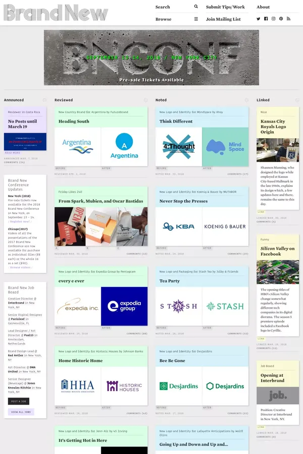 Brand New - Blog design inspiration