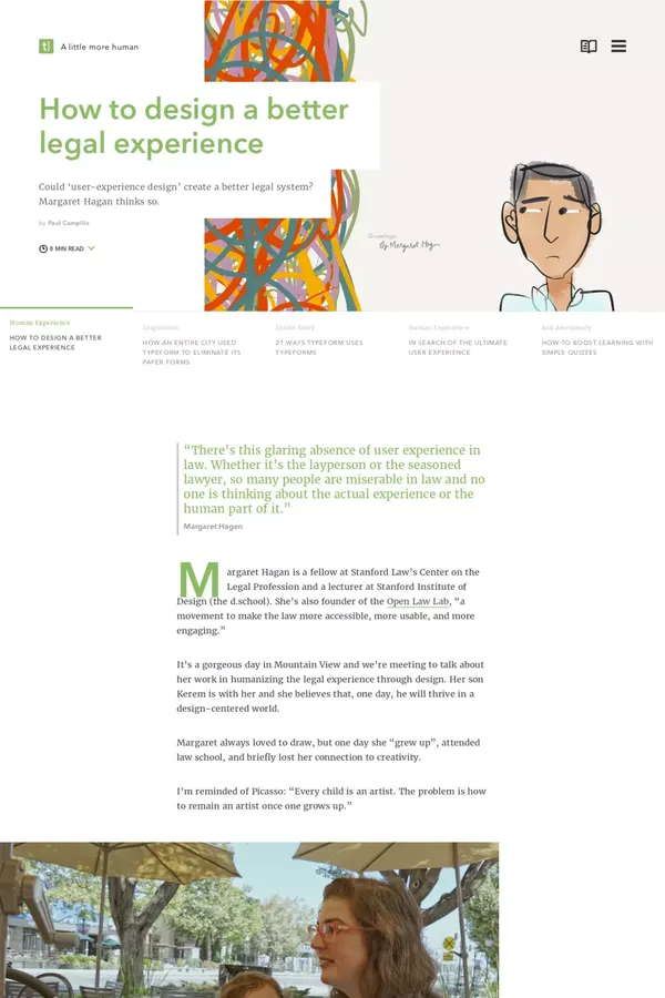 A little more human | Typeform blog - Blog design inspiration