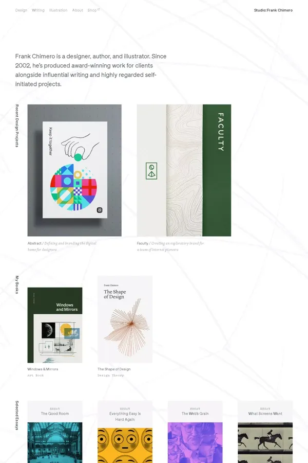 Frank Chimero - Portfolio design inspiration