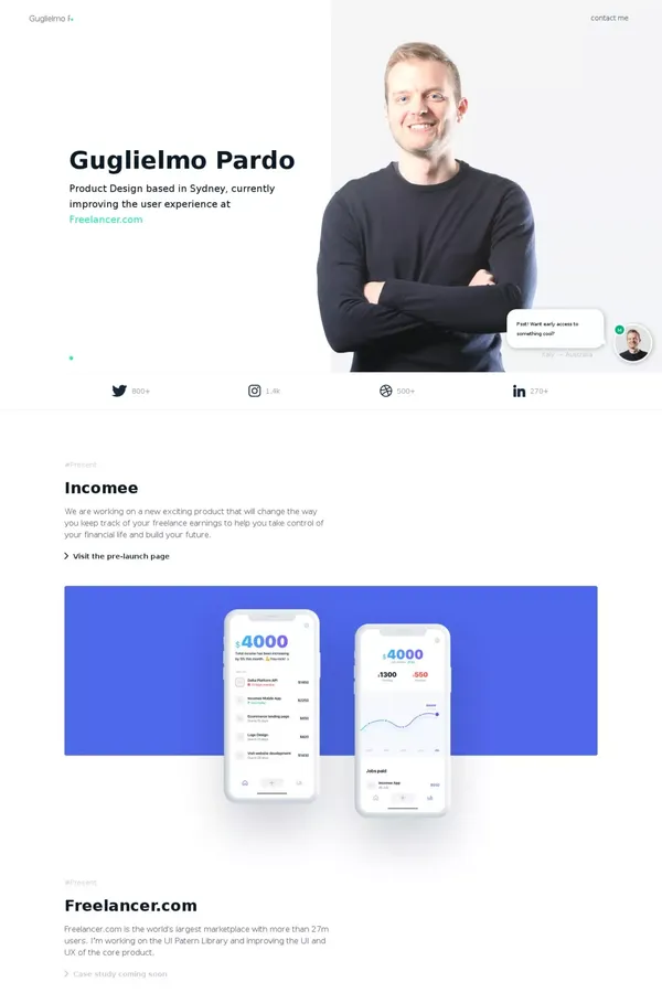 Guglielmo Pardo - Product Designer - website design inspiration