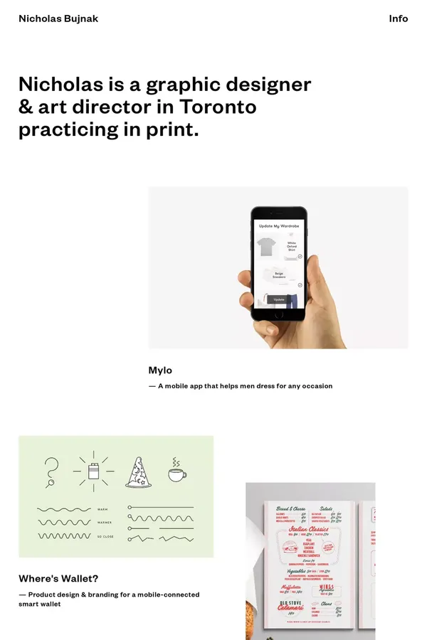Nicholas Bujnak - Portfolio design inspiration