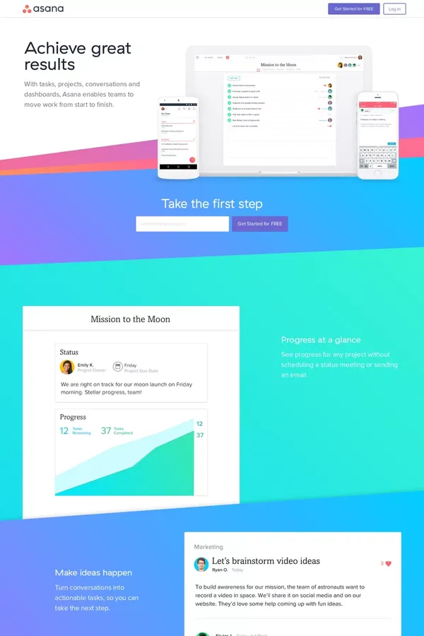Product · Asana - Landing design inspiration