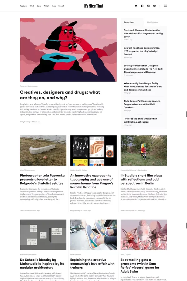 It's Nice That - Blog design inspiration