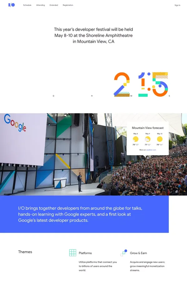 Google I/O 2018 - Landing design inspiration