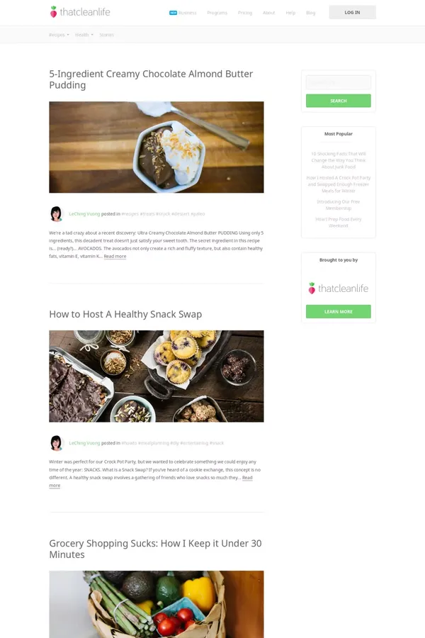 That Clean Life Blog - Blog design inspiration