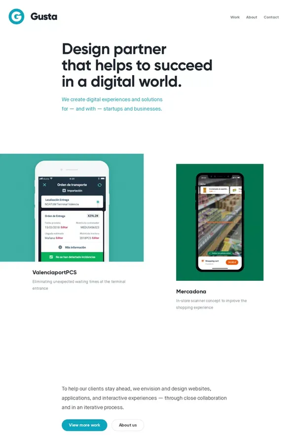 Gusta – Digital Design Studio - website design inspiration